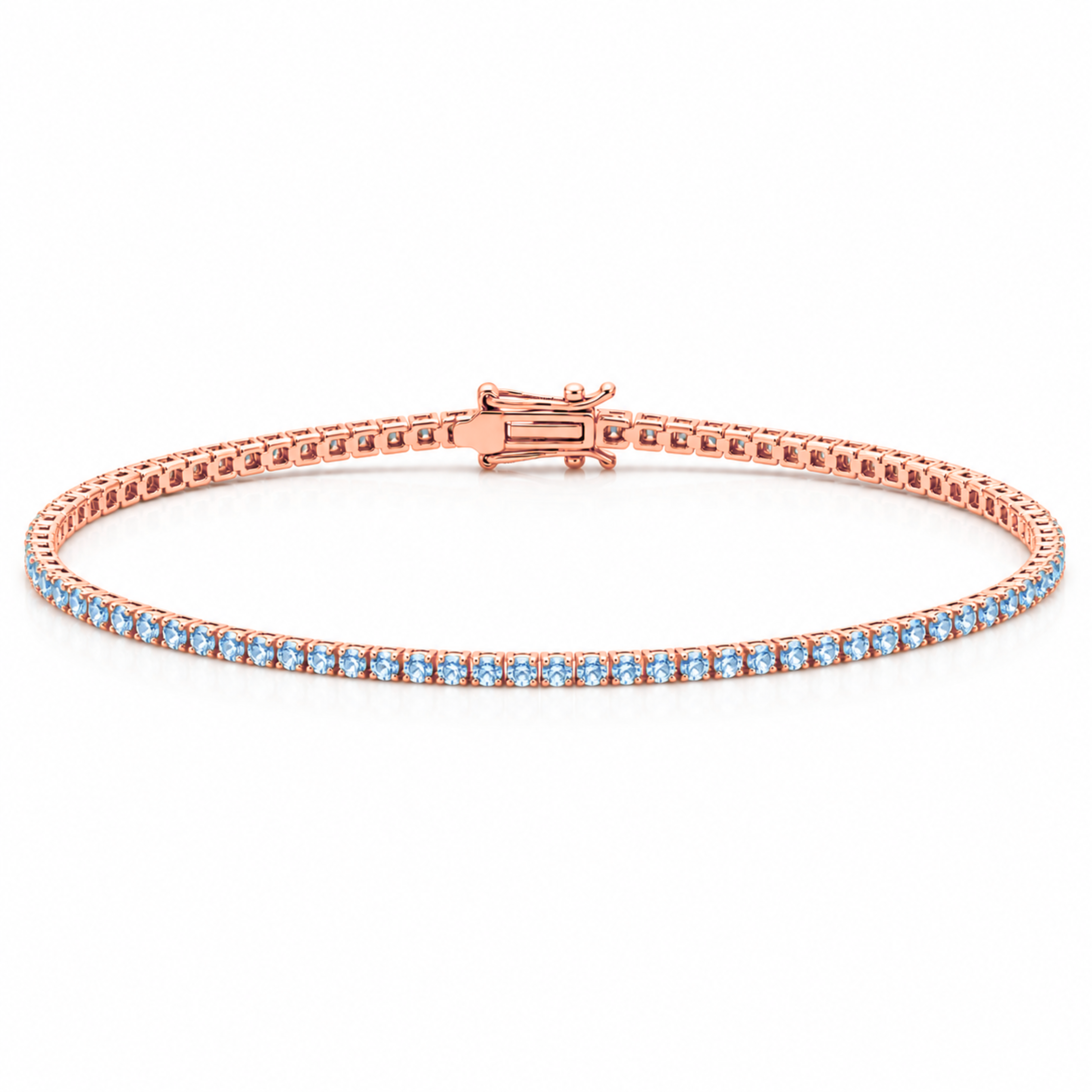 14k Gold Blue Lab-Grown Diamond Tennis Bracelet