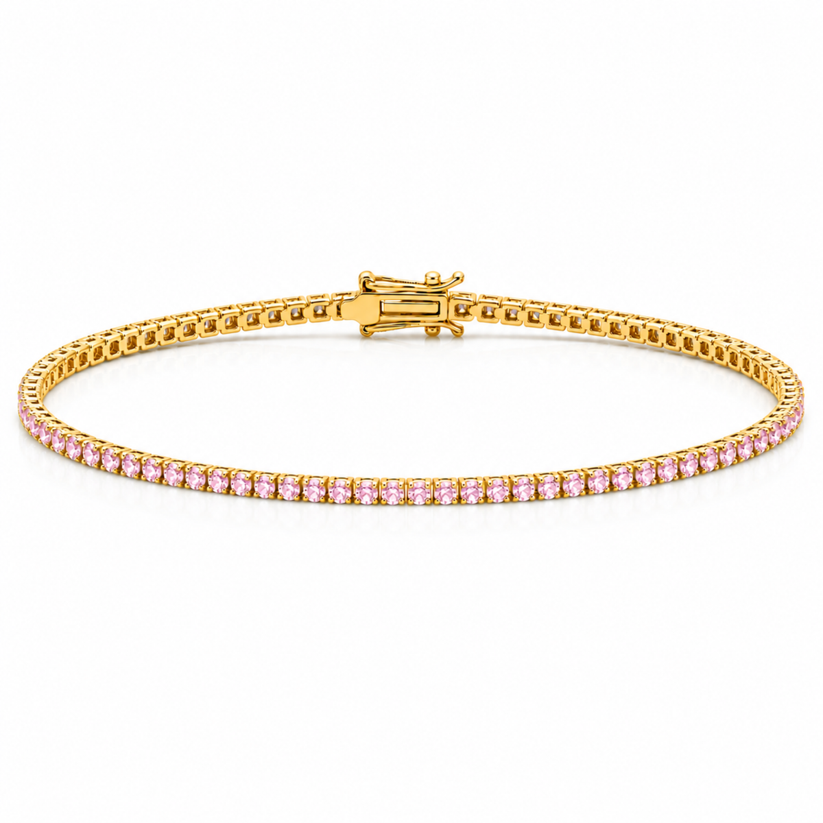 14k Gold Pink Lab-Grown Diamond Tennis Bracelet