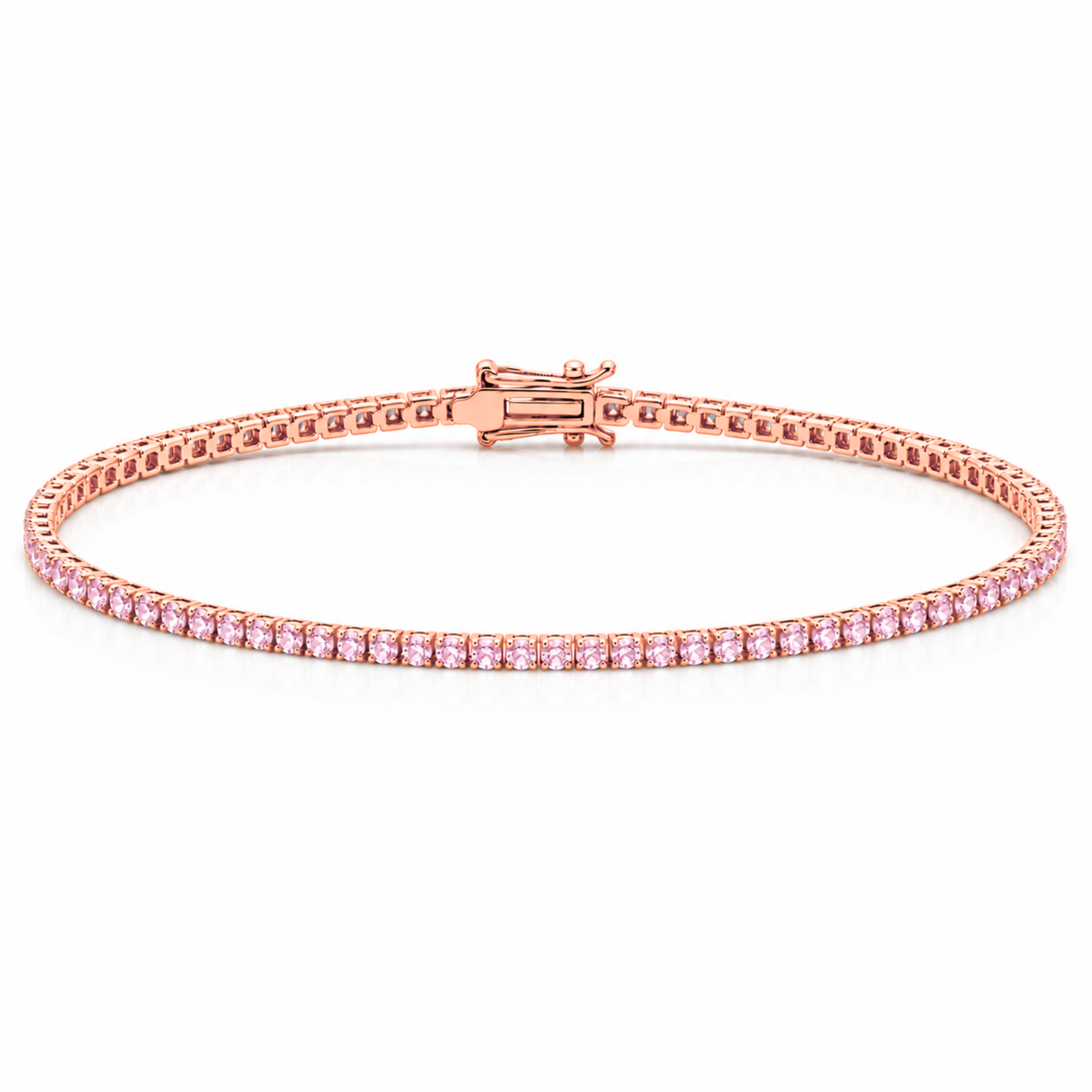 14k Gold Pink Lab-Grown Diamond Tennis Bracelet