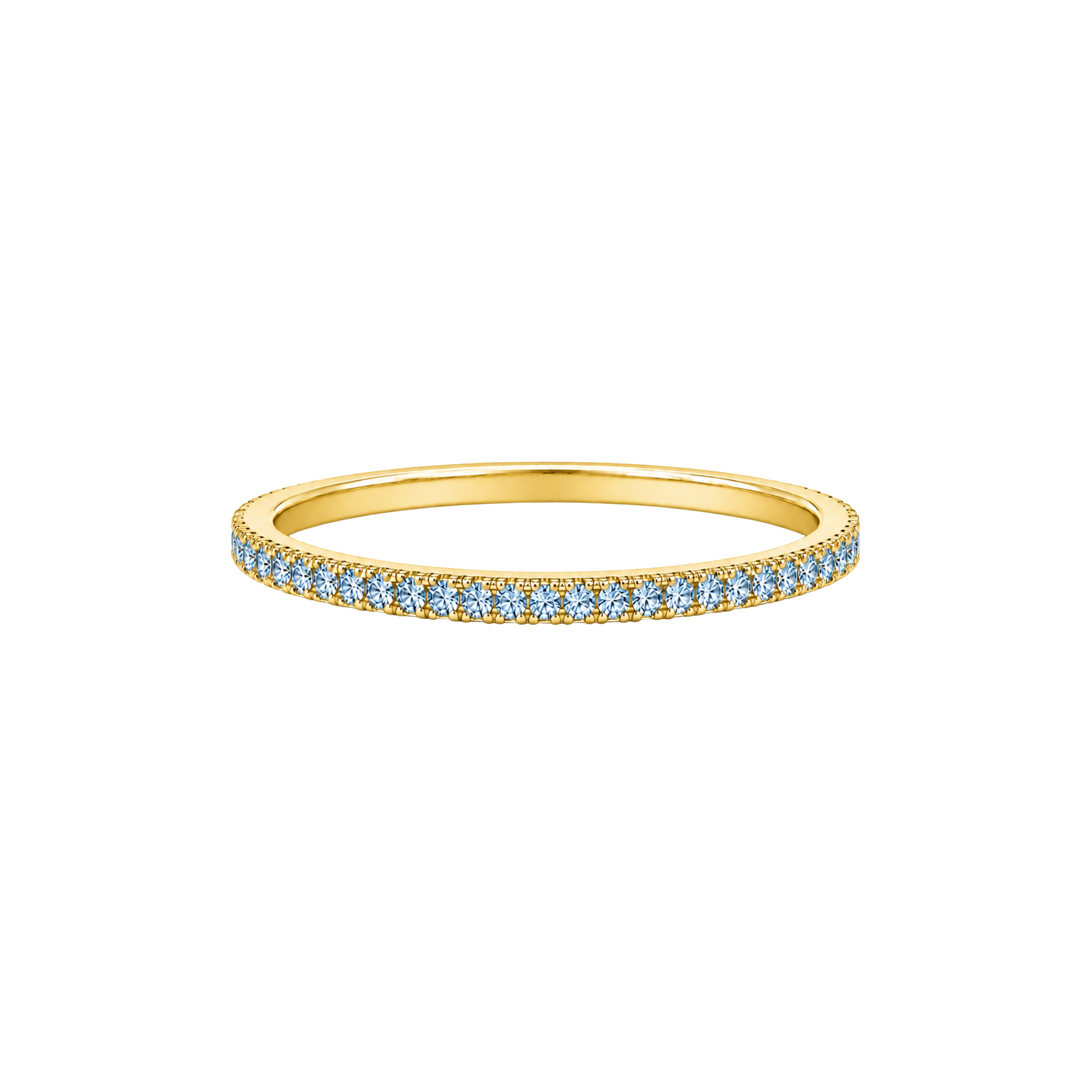 14k Gold 1.5mm Blue Lab-Grown Diamond Ring