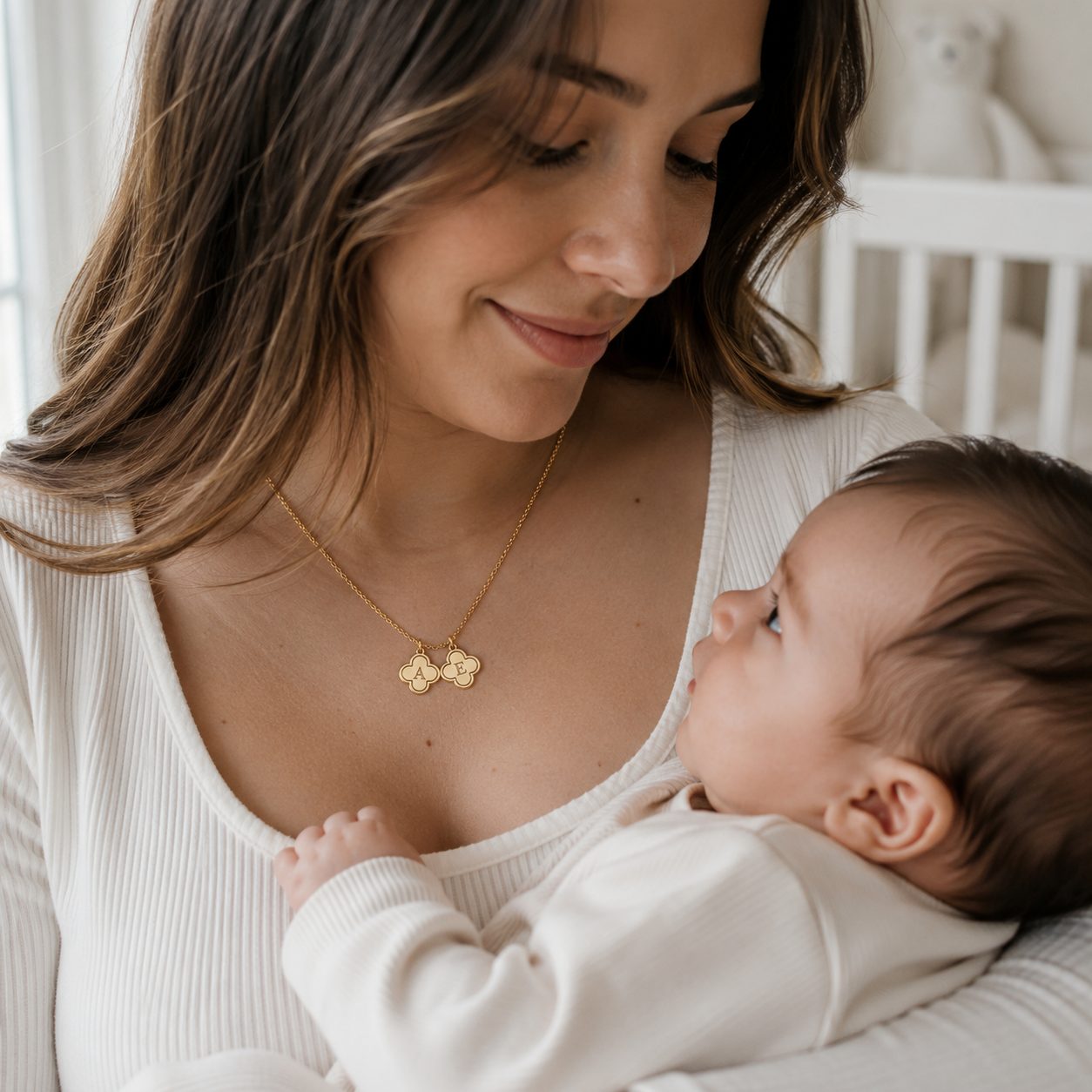 Double Chloe Initial Necklace