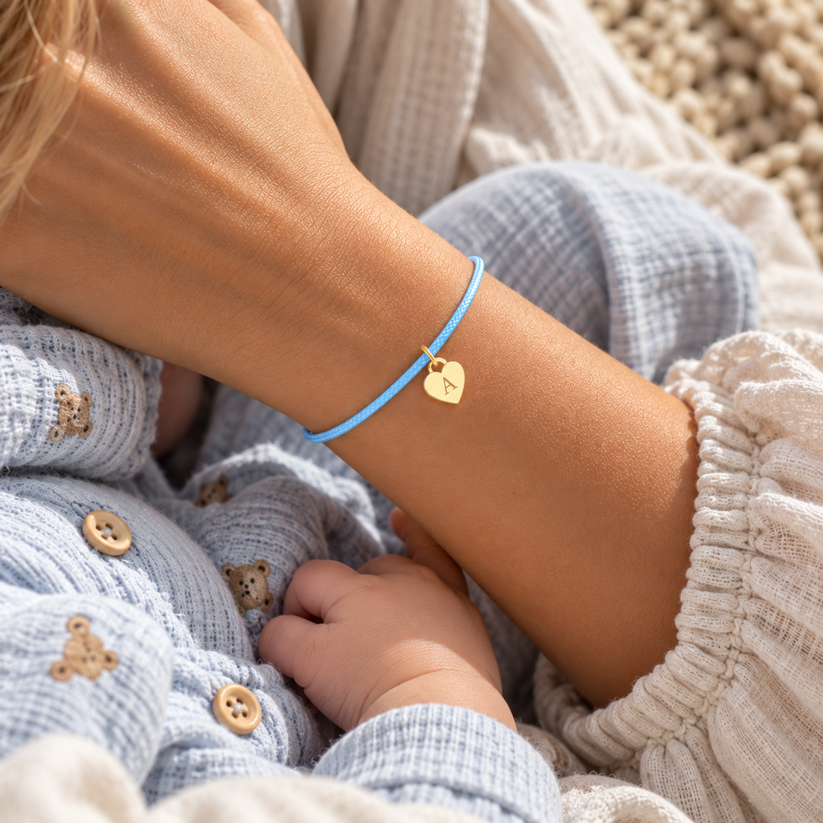 Blue Personalized Cord Bracelet