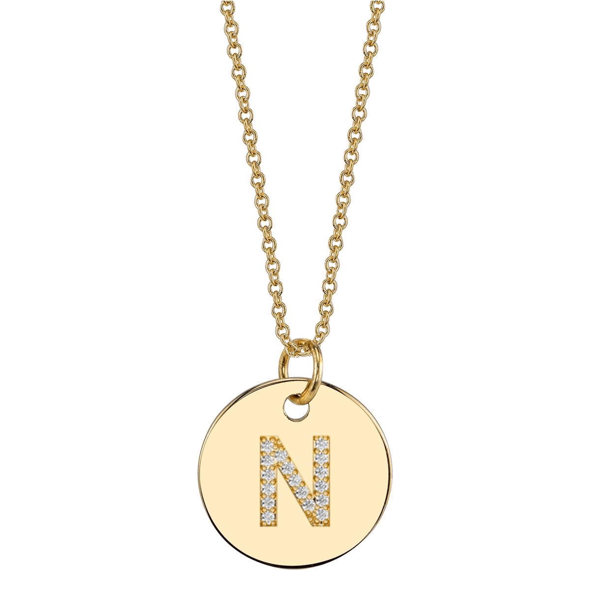 Halo Initial Birthstone Necklace (A - Z)