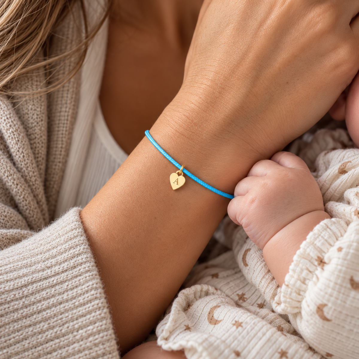 Blue Personalized Cord Bracelet