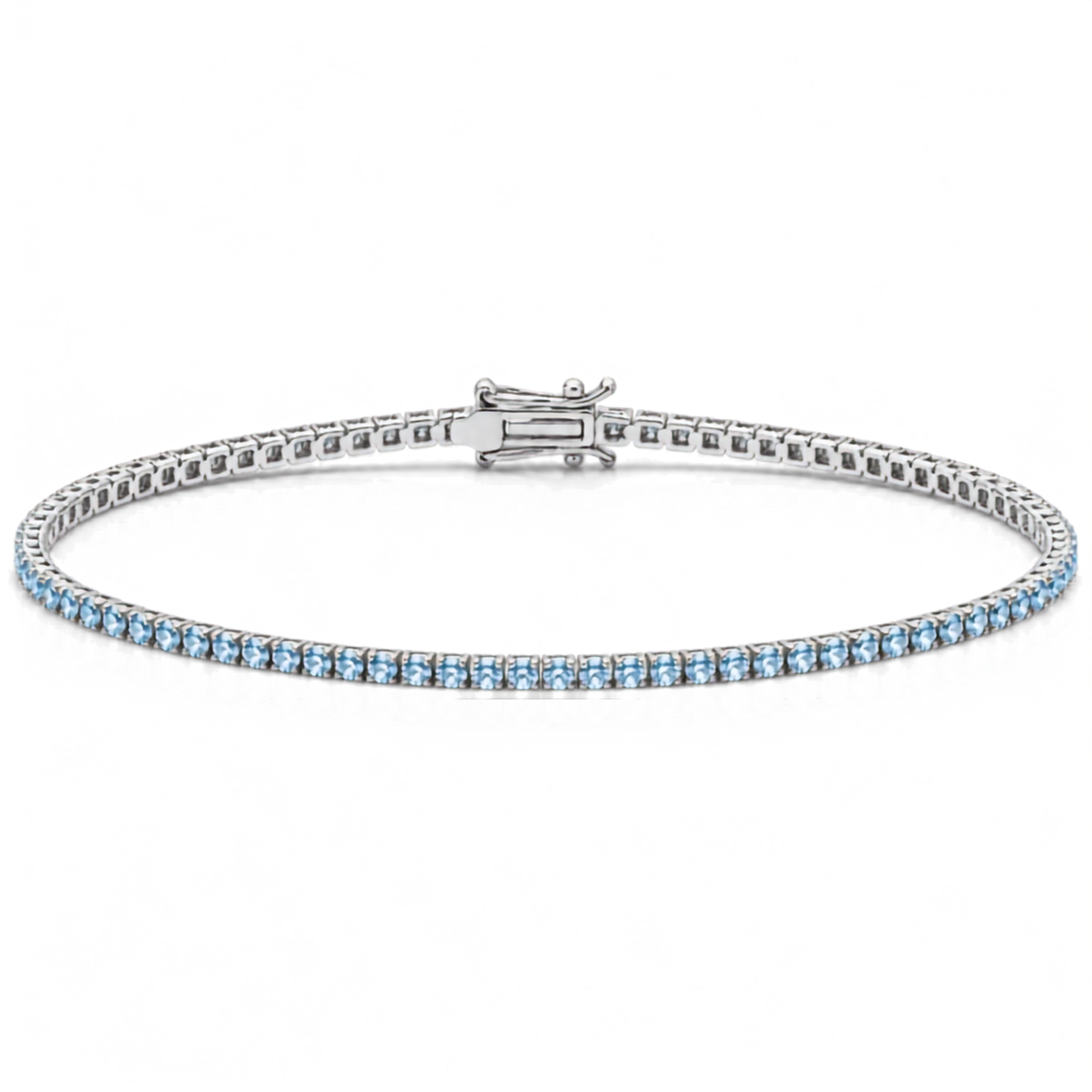 14k Gold Blue Lab-Grown Diamond Tennis Bracelet