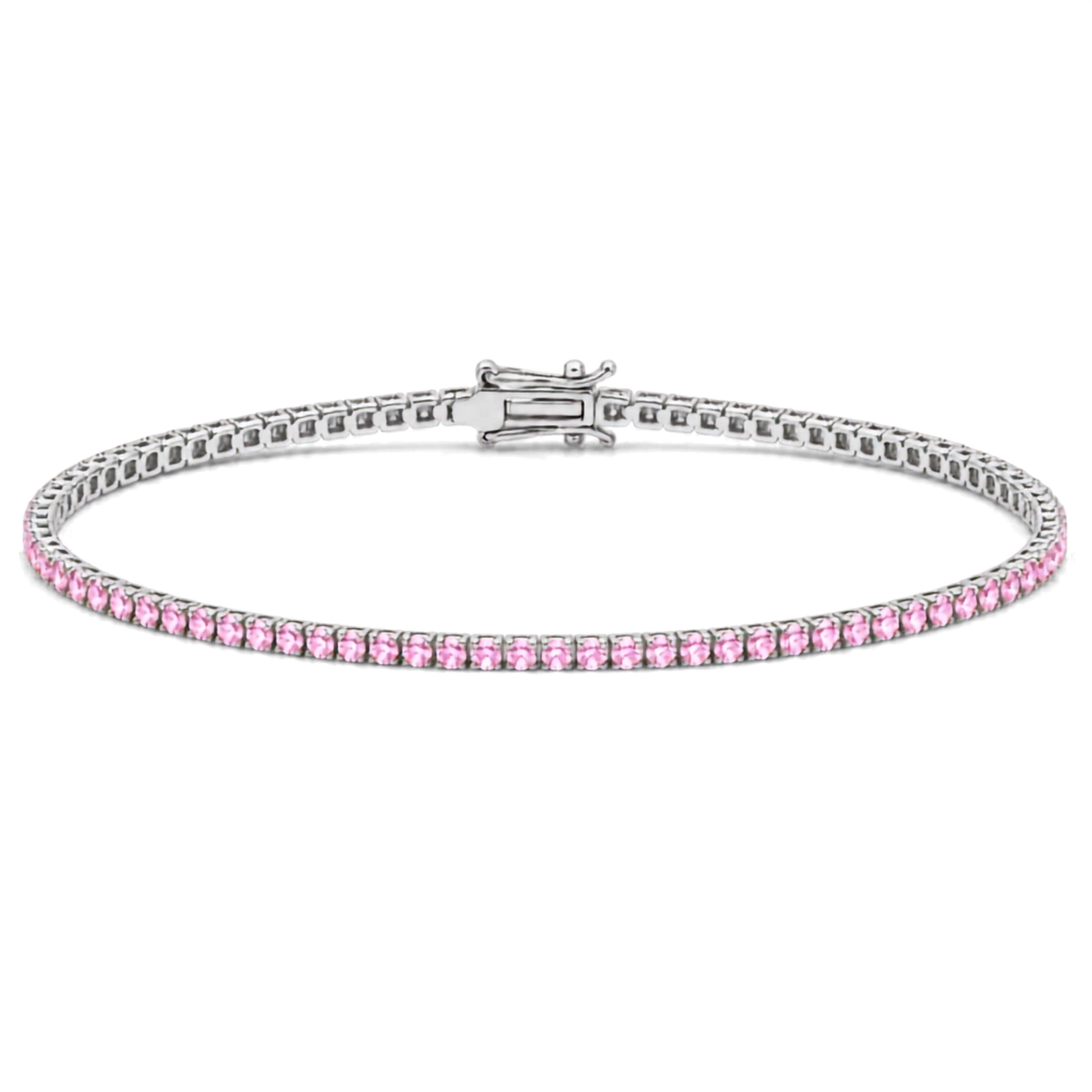 14k Gold Pink Lab-Grown Diamond Tennis Bracelet