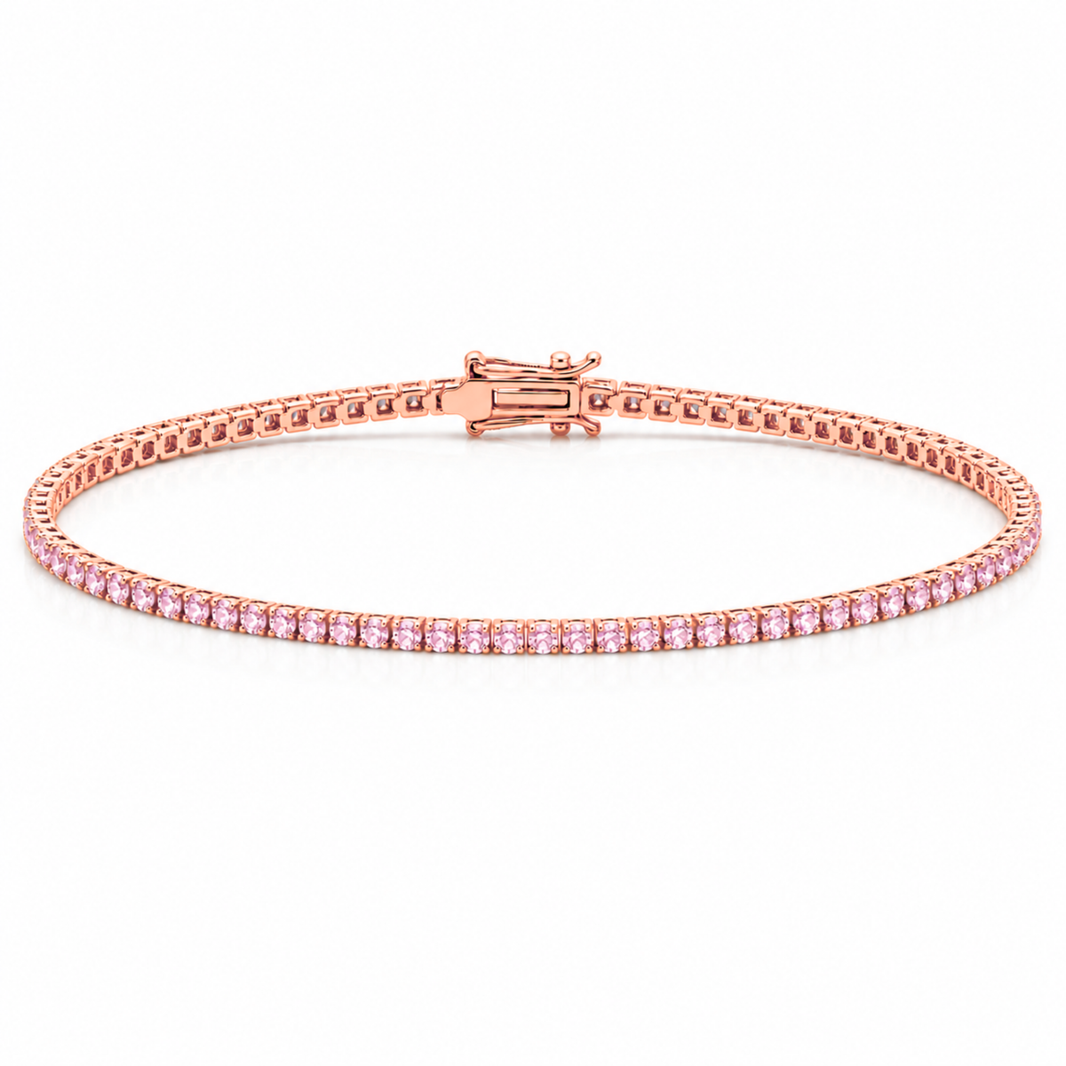 14k Gold Pink Lab-Grown Diamond Tennis Bracelet