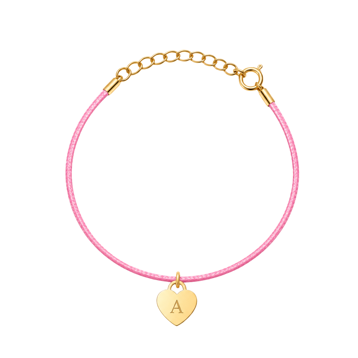 Pink Personalized Cord Bracelet