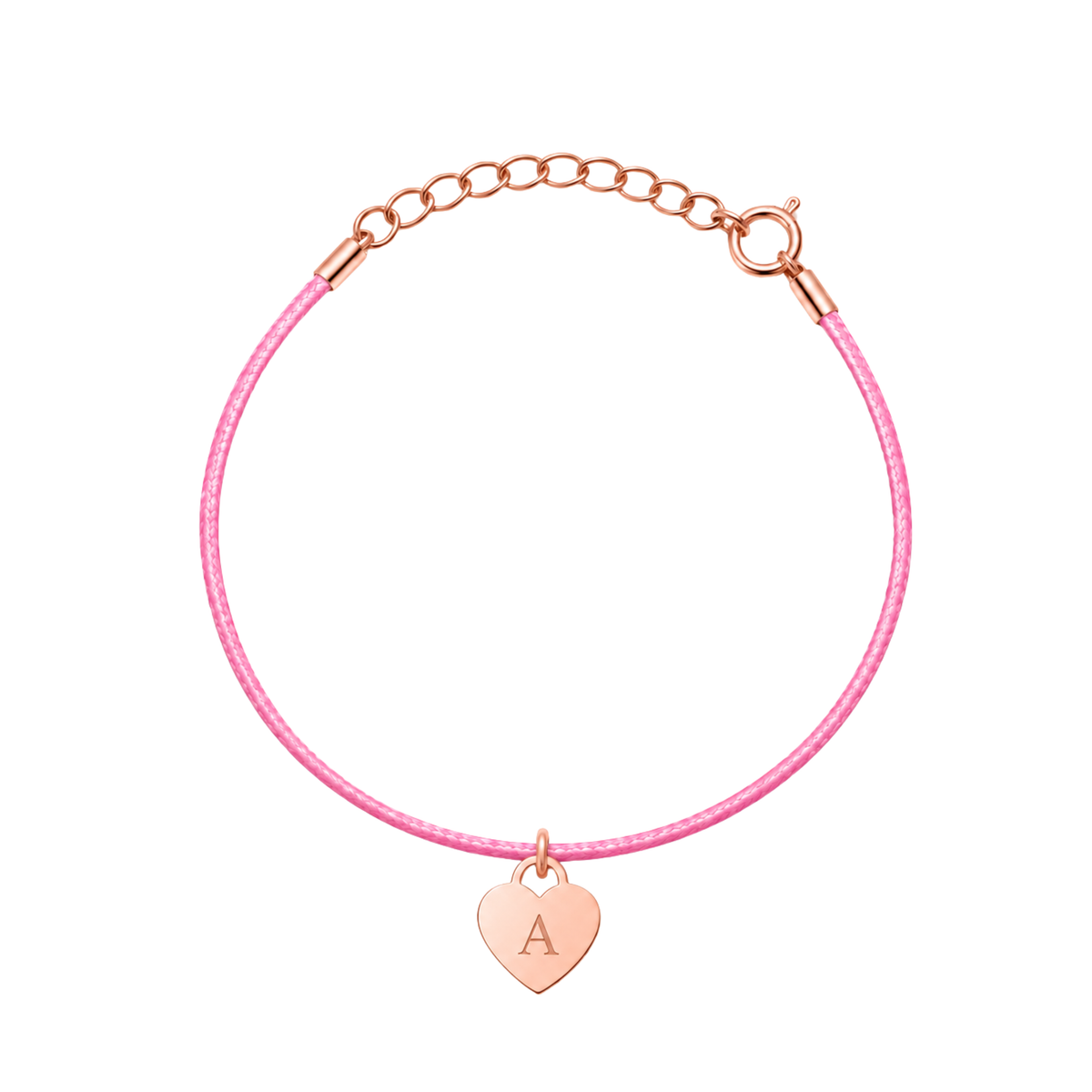 Pink Personalized Cord Bracelet