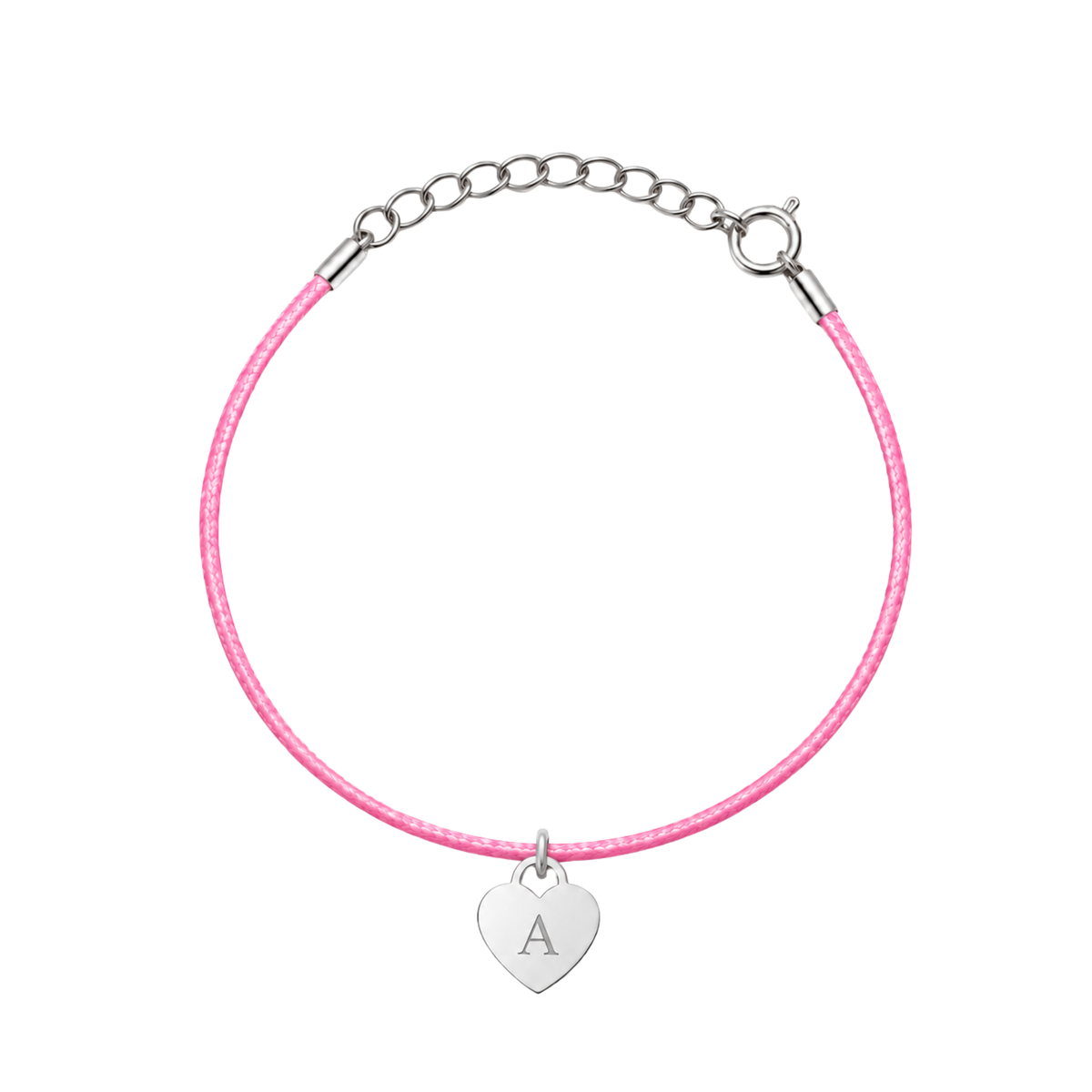 Pink Personalized Cord Bracelet
