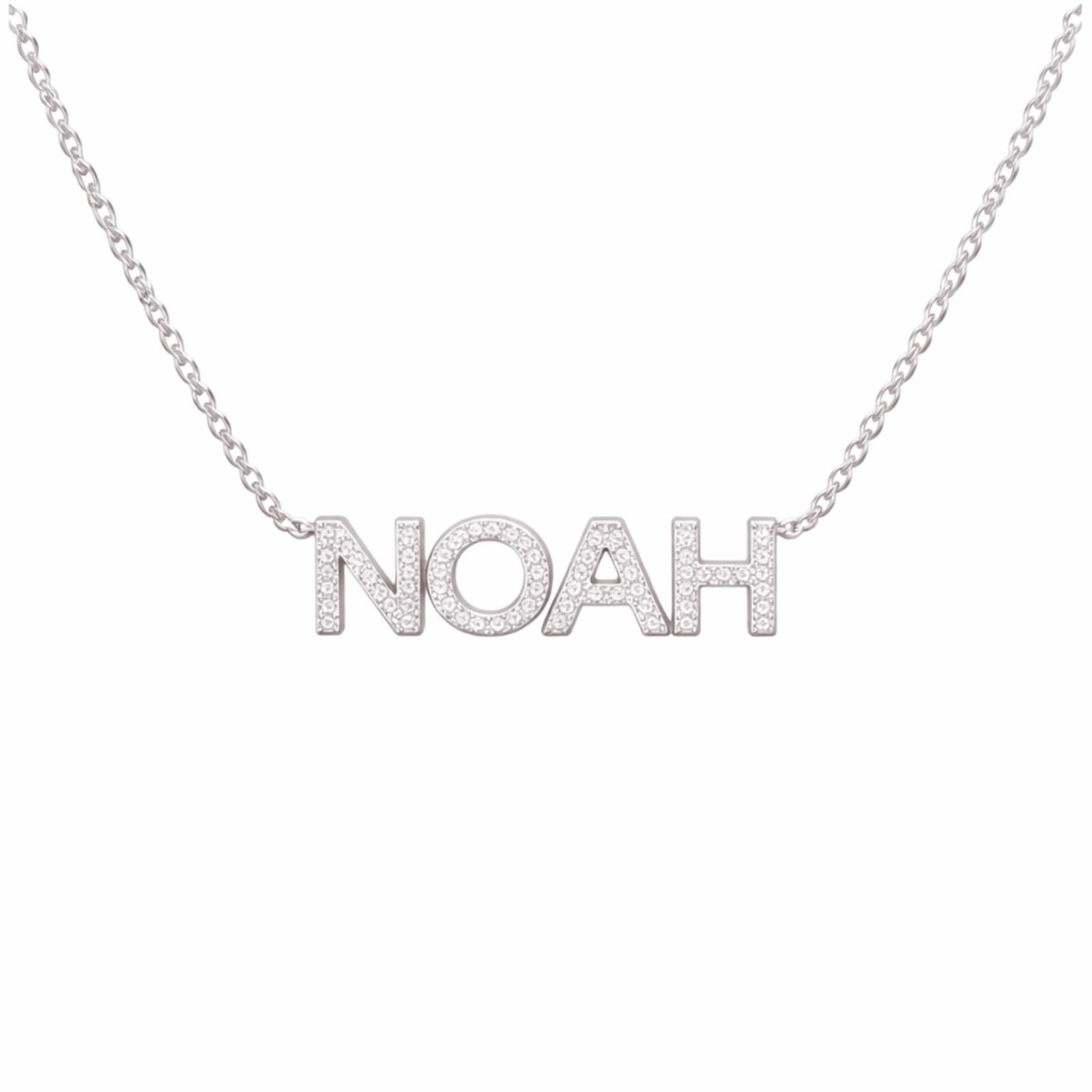 Birthstone Name Necklace in Block