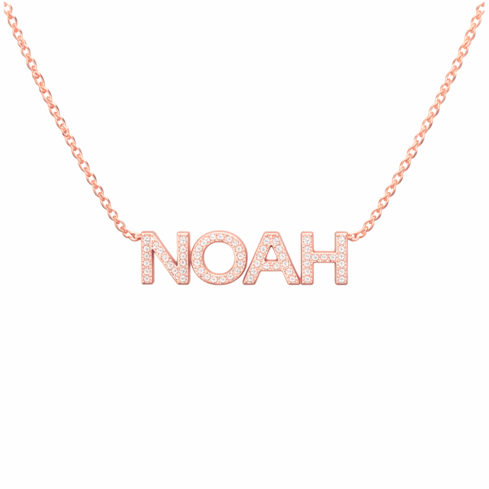 Birthstone Name Necklace in Block