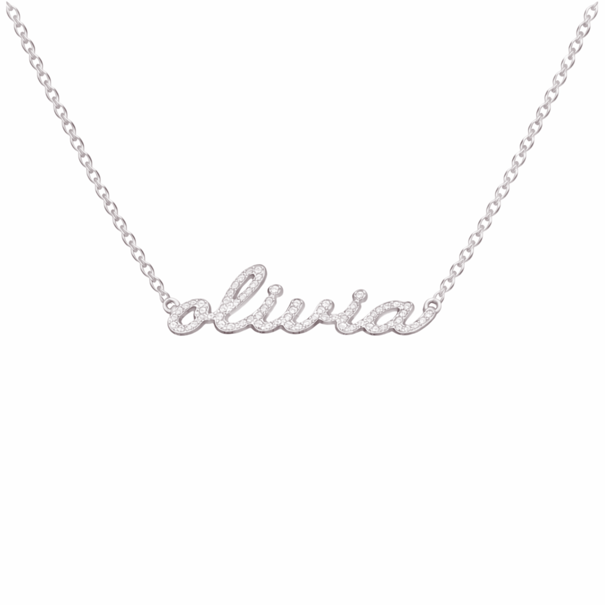 Pavé Name Necklace in Cursive