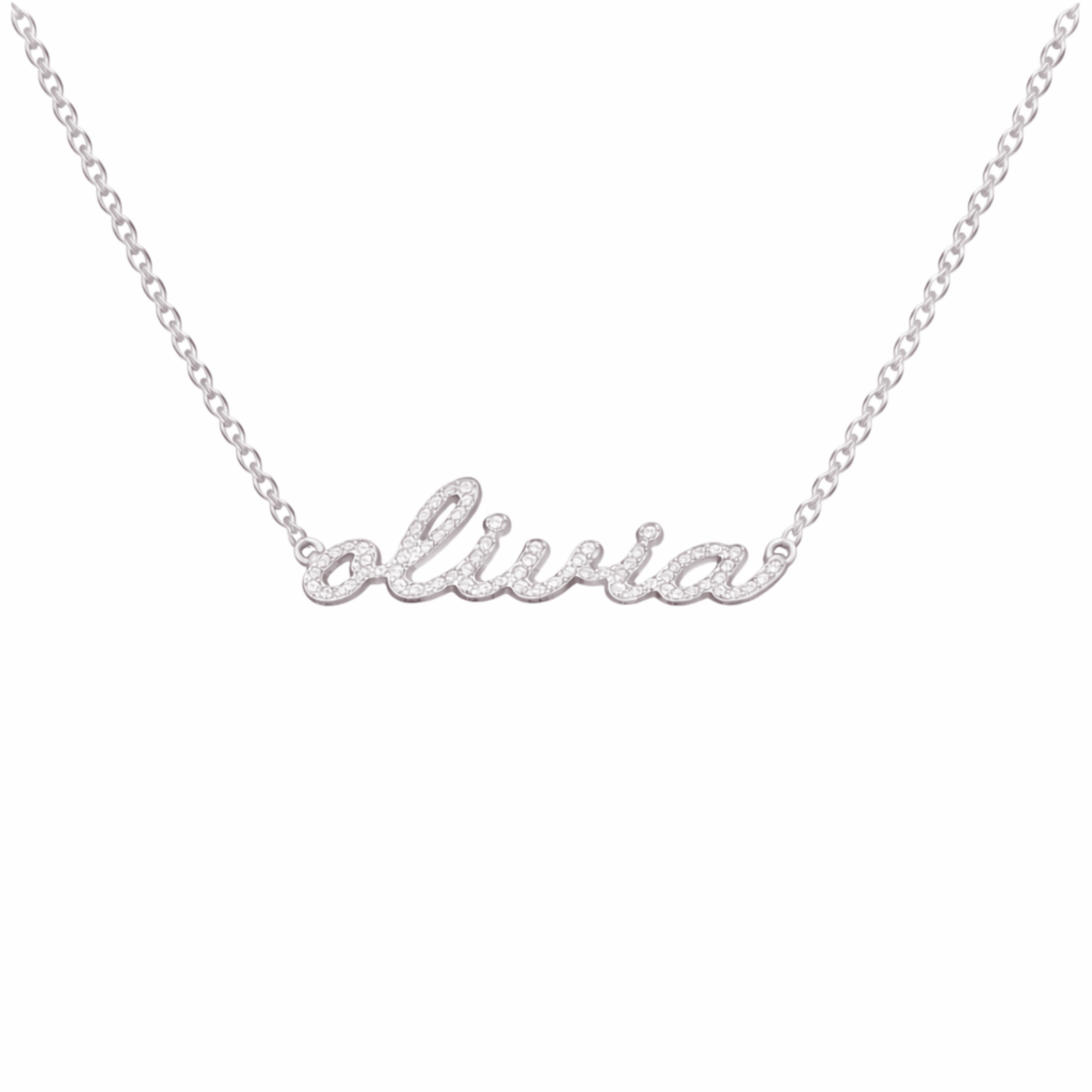 Birthstone Name Necklace in Cursive
