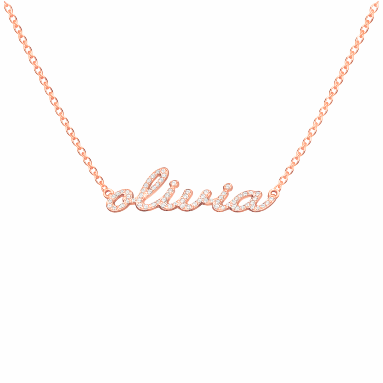 Birthstone Name Necklace in Cursive