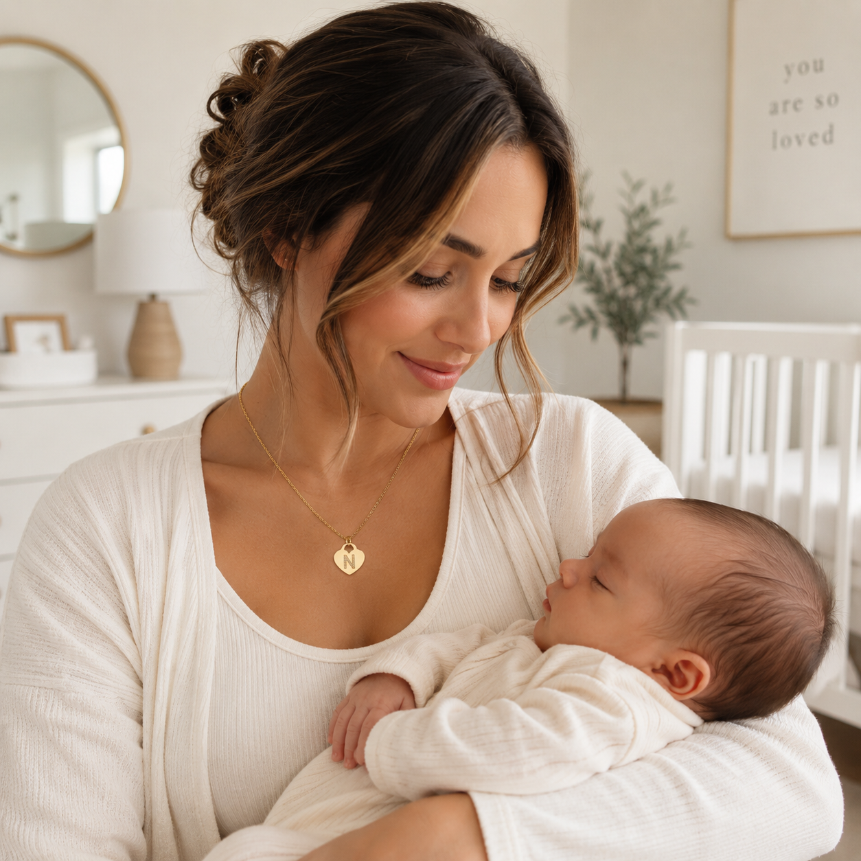 Love Initial Birthstone Necklace (A - Z)