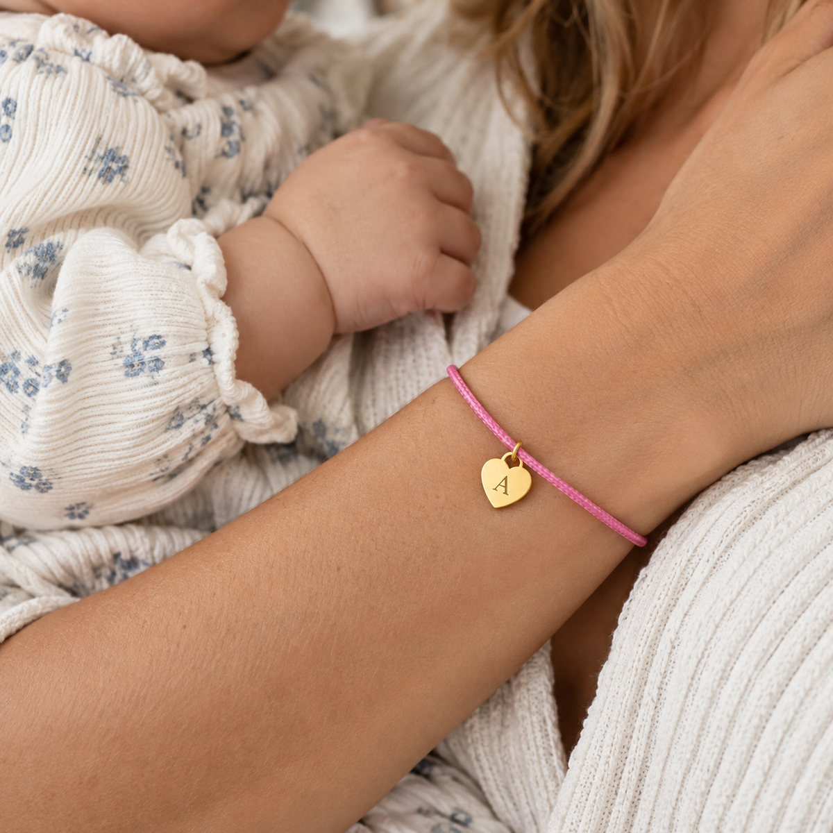 Pink Personalized Cord Bracelet